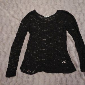 Black lace longsleeve top